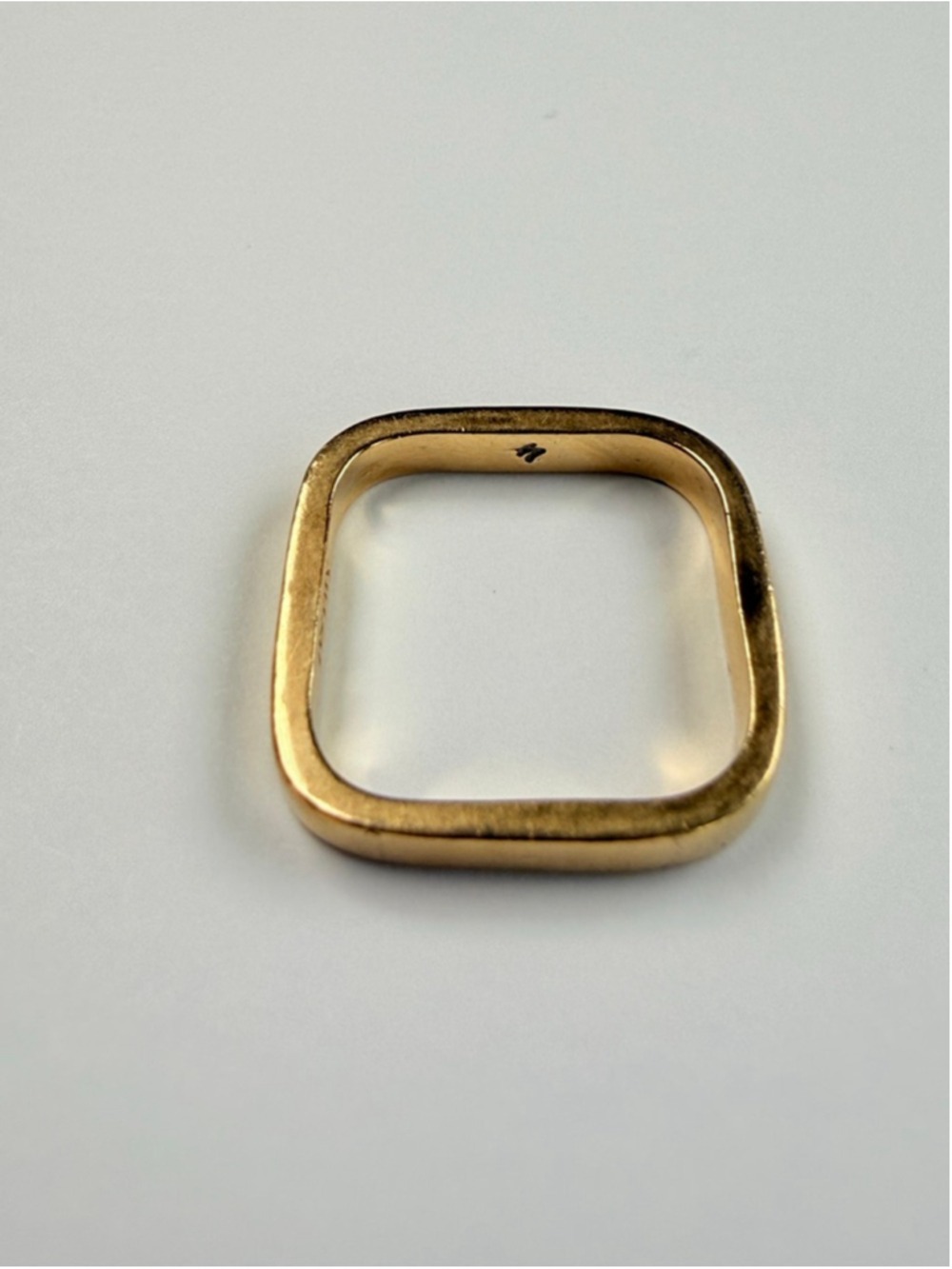14K Solid Gold Designer NOVA Modern Minimalist Square Band Stacking Ring N2 - Picture 4 of 11